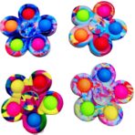Jucarie antistres simple dimple fidget toy spinner cu 5 buline, Multicolor Rainbow - imagine 5