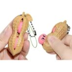 Jucarie breloc aluna antistres, Peanut Fidget Toy, Crem - imagine 3