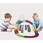 Jucarie de Constructie RollerCoaster, Embo, 184 de Piese, 44.5x36x7 cm, cu Masini, Multicolor - imagine 4