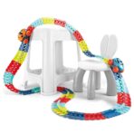 Jucarie de Constructie RollerCoaster, Embo, 184 de Piese, 44.5x36x7 cm, cu Masini, Multicolor