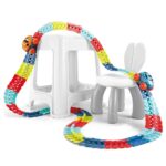 Jucarie de Constructie RollerCoaster, Embo, 184 de Piese, 44.5x36x7 cm, cu Masini, Multicolor