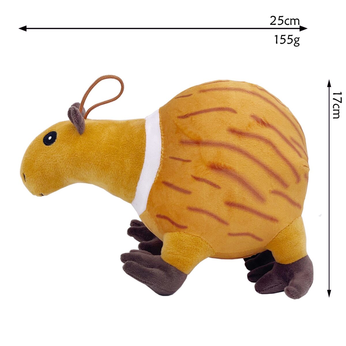 Jucarie Moale de Plus Italian Brainrot, Embo, cu Agatatoare, Model Guinea Pig Burbaloni Luliloli, Jucarie Moale pentru Copii, 25 x 17 cm, Maro deschis - imagine 2