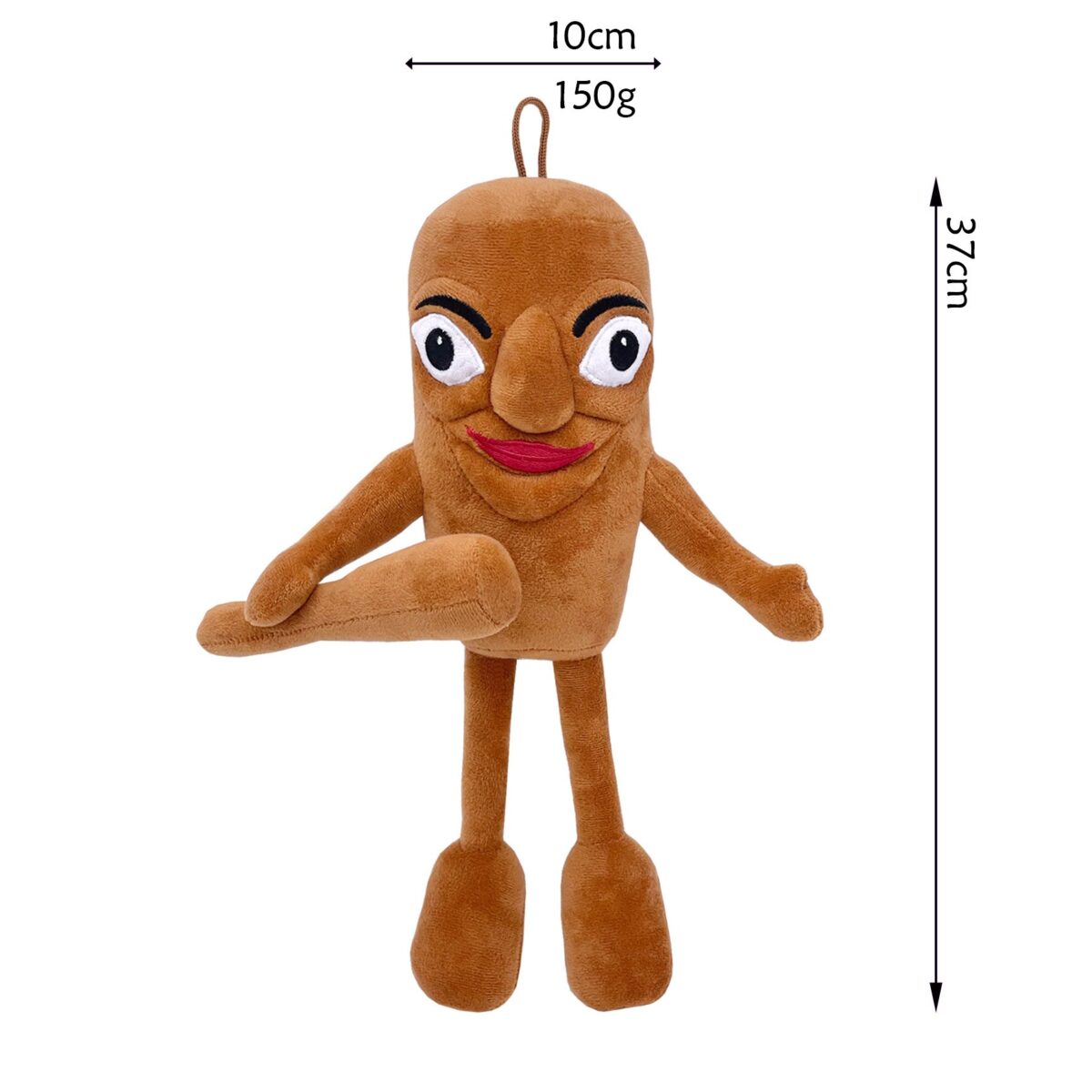 Jucarie Moale de Plus Italian Brainrot, Embo, cu Agatatoare, Model Omul de Lemn Tung Tung Tung Sahur, Jucarie Moale pentru Copii, 37 x 10 cm, Maro - imagine 2
