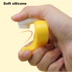Jucarie dentitie bebelusi Embo, banana, cu manere de prindere, material silicon non-toxic, fara miros, 10.5x5.9 cm, galben - imagine 4