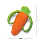 Jucarie dentitie bebelusi Embo, morcov, 10x7.5x2.8 cm, cu manere de prindere, material silicon non-toxic, fara miros, portocaliu - imagine 2