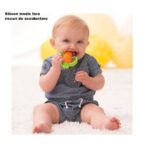 Jucarie dentitie bebelusi Embo, morcov, 10x7.5x2.8 cm, cu manere de prindere, material silicon non-toxic, fara miros, portocaliu - imagine 3