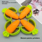 Jucarie dentitie bebelusi Embo, morcov, 10x7.5x2.8 cm, cu manere de prindere, material silicon non-toxic, fara miros, portocaliu - imagine 4
