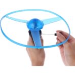 Jucarie Disc Zburator, Distractiv pentru Copii, Embo, Aruncator Manual din Plastic, cu Lumini, Albastru - imagine 5