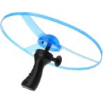 Jucarie Disc Zburator, Distractiv pentru Copii, Embo, Aruncator Manual din Plastic, cu Lumini, Albastru - imagine 7