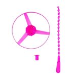 Jucarie Disc Zburator, Distractiv pentru Copii, Embo, Aruncator Manual din Plastic, cu Lumini, Roz