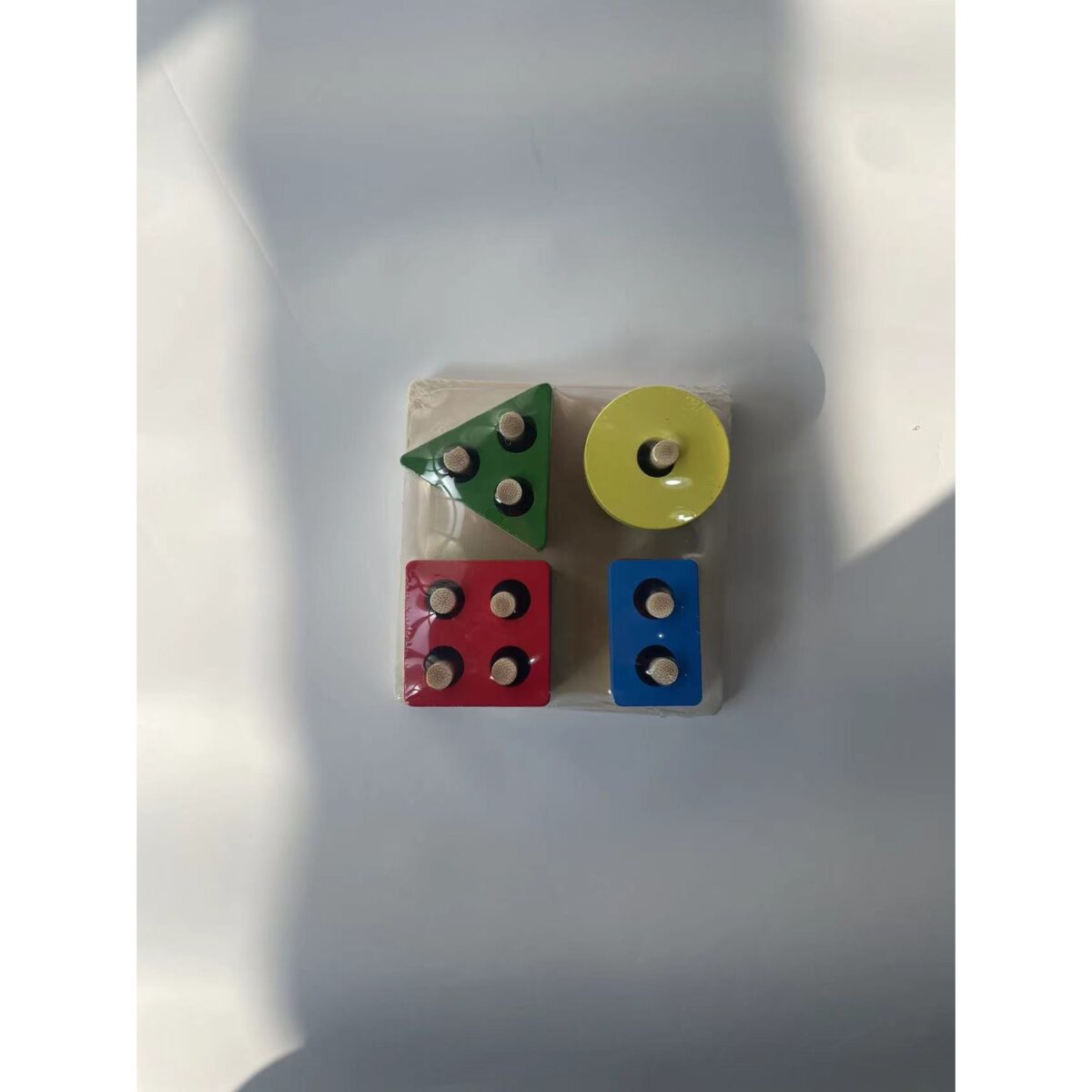 Jucarie Educativa Embo, Tip Montessori, din Lemn, + 36 Luni, Forme Geometrice, 16 Piese, 12 x 12 cm, Multicolor - imagine 10