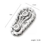 Jucarie Fidget Spinner Premium Anti Stres, Embo, Giroscop din Aliaj, Jucarie din Metal de decompresie, forma Lant de Angrenaj de Bicicleta, 6 x 3.5 cm, Argintiu