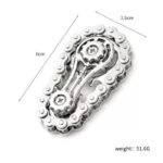 Jucarie Fidget Spinner Premium Anti Stres, Embo, Giroscop din Aliaj, Jucarie din Metal de decompresie, forma Lant de Angrenaj de Bicicleta, 6 x 3.5 cm, Argintiu