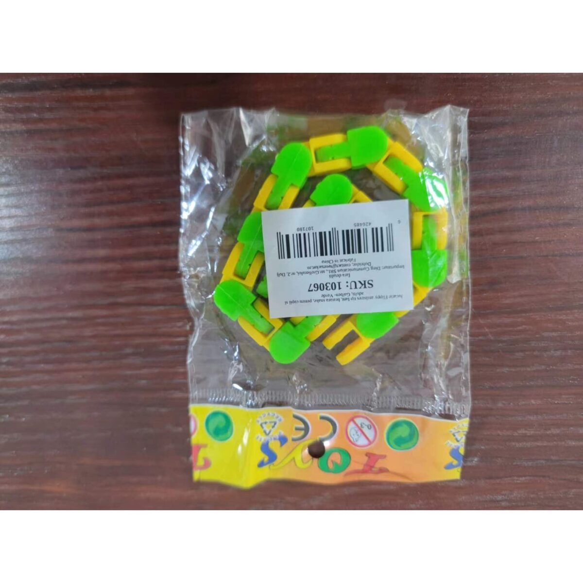 Jucărie Senzorială Antistres Embo - Puzzle de Îmbinat Tip Șarpe, 24 Piese, +3 Ani, Galben/Verde - imagine 2