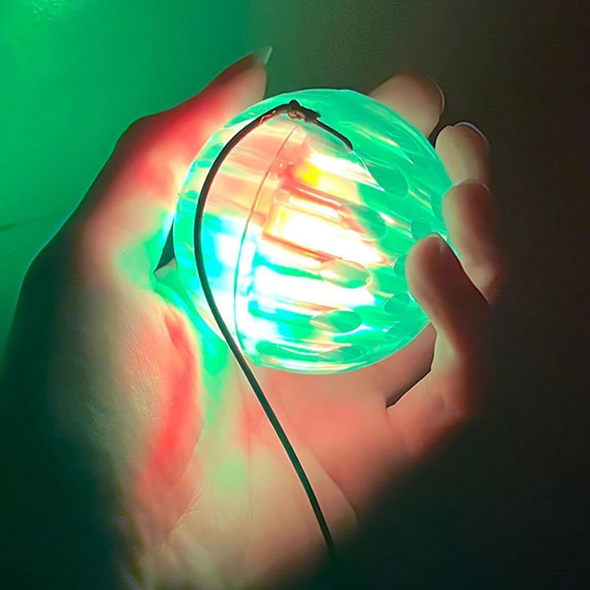 Jucarie Interactiva, Embo, Minge Saltareata Crystal Ball, cu Banda Elastica, 6 cm, +7 Ani, din Plastic, Roz - imagine 5