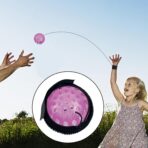 Jucarie Interactiva, Embo, Minge Saltareata Crystal Ball, cu Banda Elastica, 6 cm, +7 Ani, din Plastic, Roz - imagine 6