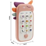 Jucarie Interactiva, Embo, Telefon Inteligent, Model Unicorn, Functii Educative, Muzicale si Voce, 4-6 ani, 19 x 11.5 cm, din Plastic, Roz - imagine 3