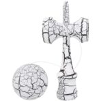 Kendama X Originala, Profesionala, Embo, Cracked, din Lemn, 18 cm, Alb/Negru - imagine 2