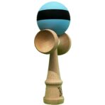 Kendama X Originala, Profesionala, Embo, din Lemn, 18 cm, Rubber Grip, Dungi Albastru/Negru - imagine 2