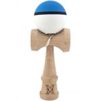 Kendama X Originala, Profesionala, Embo, din Lemn, 18 cm, Rubber Grip, Albastru/Alb