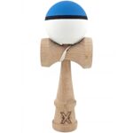Kendama X Originala, Profesionala, Embo, din Lemn, 18 cm, Rubber Grip, Albastru/Alb