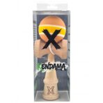 Kendama X Originala, Profesionala, Embo, din Lemn cu Bila cu Invelis din Cauciuc, 18 x 6 x 7 cm, Rubber Grip, Portocaliu/Galben/Alb - imagine 2