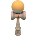 Kendama X Originala, Profesionala, Embo, din Lemn cu Bila cu Invelis din Cauciuc, 18 x 6 x 7 cm, Rubber Grip, Portocaliu/Alb