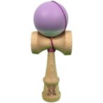 Kendama X Originala, Profesionala, Embo, din Lemn cu Bila Cauciucata, 18 x 6 x 7 cm, Gradient Mov/Alb