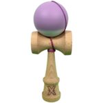 Kendama X Originala, Profesionala, Embo, din Lemn cu Bila Cauciucata, 18 x 6 x 7 cm, Gradient Mov/Alb