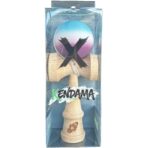 Jucarie Kendama X Originala, Profesionala, Embo, din Lemn, Rubber Grip, 18 cm, Gradient Albastru Alb Mov - imagine 3