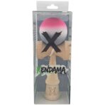 Jucarie Interactiva Kendama X Profesionala, Embo, din Lemn, Rubber Grip, 18 cm, Roz/Alb/Gri - imagine 4