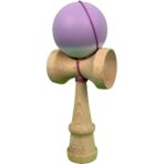 Kendama X Originala, Profesionala, Embo, din Lemn cu Bila Cauciucata, 18 x 6 x 7 cm, Gradient Mov/Alb - imagine 2