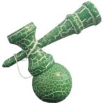 Kendama X Originala, Profesionala, Embo, Kendama Cracked, din Lemn, 18 cm, Verde Alb - imagine 3