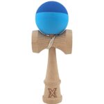 Kendama X Originala, Profesionala, Embo, din Lemn, Rubber Grip, 18 cm, Albastru/Bleu