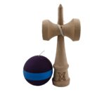 Jucarie Kendama X Originala, Profesionala, Embo, din Lemn, Rubber Grip, 18 cm, Mov/Albastru - imagine 2