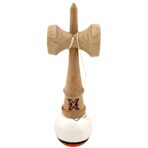 Kendama X Originala, Profesionala, Embo, din Lemn, Super Sticky, 18 cm, Alb/Portocaliu - imagine 4