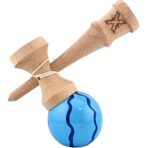 Kendama X Originala, Profesionala, Embo, din Lemn, Super Sticky, 18 cm, Albastru - imagine 2