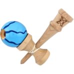 Kendama X Originala, Profesionala, Embo, din Lemn, Super Sticky, 18 cm, Albastru - imagine 3