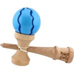 Kendama X Originala, Profesionala, Embo, din Lemn, Super Sticky, 18 cm, Albastru - imagine 4