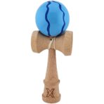 Kendama X Originala, Profesionala, Embo, din Lemn, Super Sticky, 18 cm, Albastru