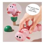 Jucarie mecanica pentru copii Embo, omida haioasa, material ABS, cu cheita, distractiva, se taraste, se misca, 15 x 4 cm, roz - imagine 7