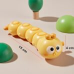 Jucarie mecanica pentru copii Embo, omida haioasa, material ABS, cu cheita, distractiva, se taraste, se misca, 15 x 4 cm, galben - imagine 2