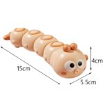 Jucarie mecanica pentru copii Embo, omida haioasa, cu cheita, distractiva, se taraste, se misca, 15 x 4 cm, portocaliu - imagine 2