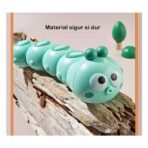 Jucarie mecanica pentru copii Embo, omida haioasa, cu cheita, distractiva, se taraste, se misca, 15 x 4 cm, verde - imagine 3