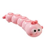 Jucarie mecanica pentru copii Embo, omida haioasa, material ABS, cu cheita, distractiva, se taraste, se misca, 15 x 4 cm, roz