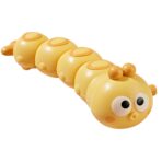 Jucarie mecanica pentru copii Embo, omida haioasa, material ABS, cu cheita, distractiva, se taraste, se misca, 15 x 4 cm, galben