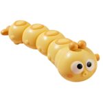 Jucarie mecanica pentru copii Embo, omida haioasa, material ABS, cu cheita, distractiva, se taraste, se misca, 15 x 4 cm, galben