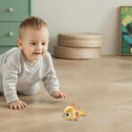 Jucarie mecanica pentru copii Embo, pestisor haios, cu cheita, distractiv, se taraste, se misca, 11 x 9 x 7.5 cm cm, galben - imagine 3