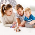 Jucarie mecanica pentru copii Embo, pestisor haios, cu cheita, distractiv, se taraste, se misca, 11 x 9 x 7.5 cm cm, portocaliu - imagine 3