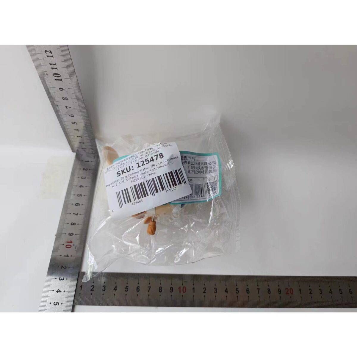 Jucarie mecanica pentru copii Embo, pestisor haios, cu cheita, distractiv, se taraste, se misca, 11 x 9 x 7.5 cm cm, portocaliu - imagine 7